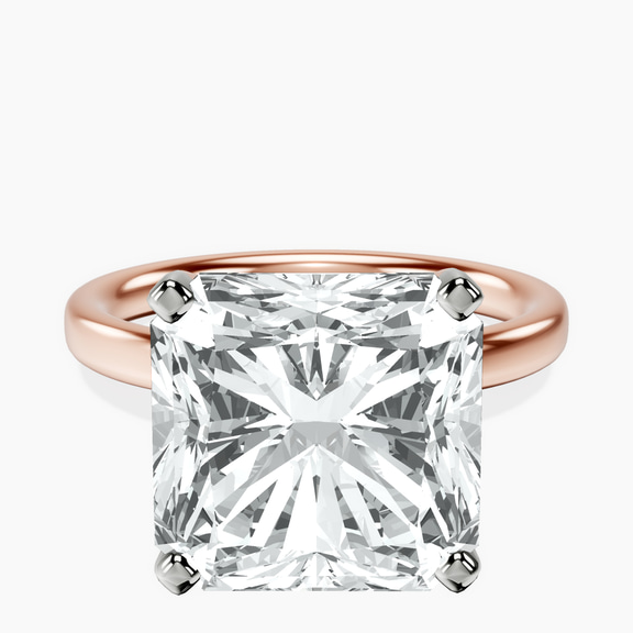 14kt Rose Gold Four Prong Solitaire 2mm Lab Diamond Ring front image