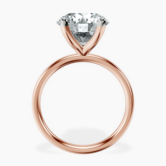 10kt Rose Gold Four Prong Solitaire 2mm Lab Diamond Ring side right image one