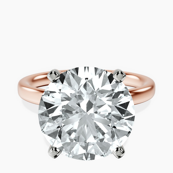 10kt Rose Gold Four Prong Solitaire 2mm Lab Diamond Ring front image