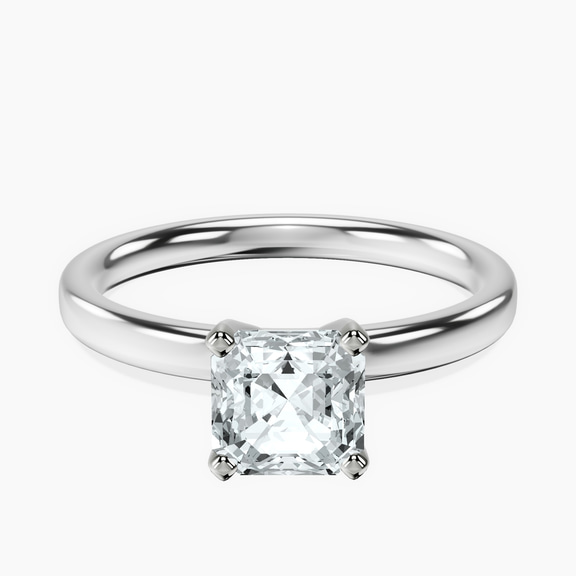 Platinum Four Prong Solitaire 2mm Lab Diamond Ring front image