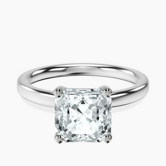 Platinum Four Prong Solitaire 2mm Lab Diamond Ring front image