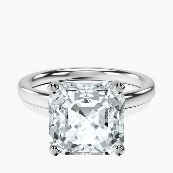 18kt White Gold Four Prong Solitaire 2mm Lab Diamond Ring front image