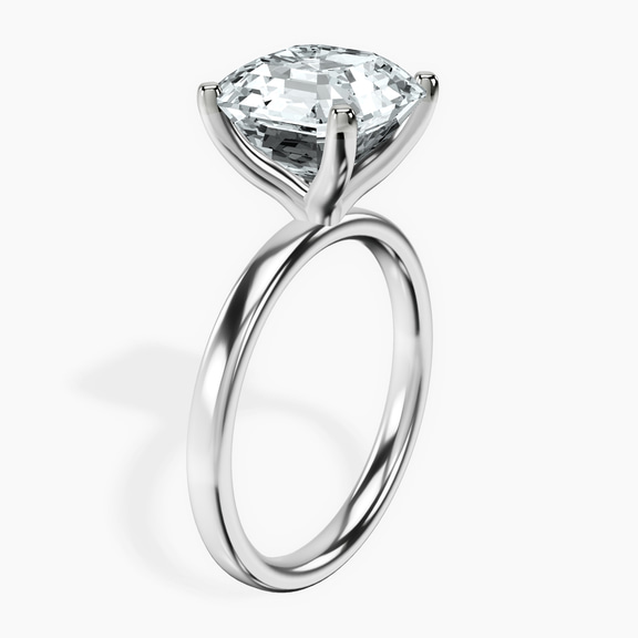 18kt White Gold Four Prong Solitaire 2mm Lab Diamond Ring standing product image one