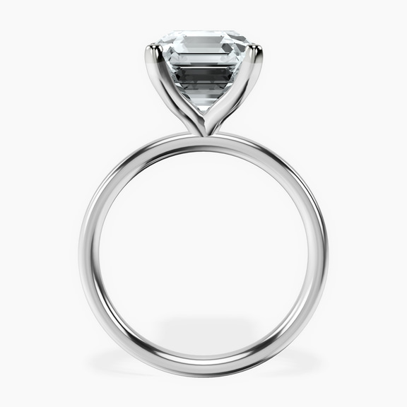 18kt White Gold Four Prong Solitaire 2mm Lab Diamond Ring side right image one