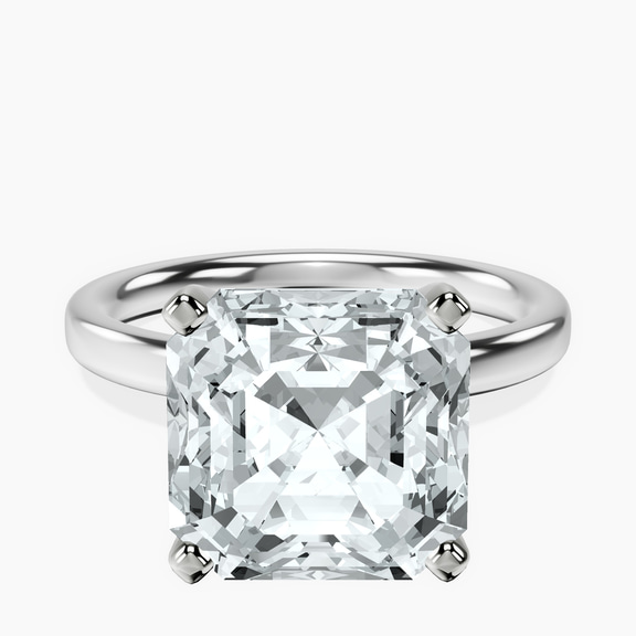 14kt White Gold Four Prong Solitaire 2mm Lab Diamond Ring front image