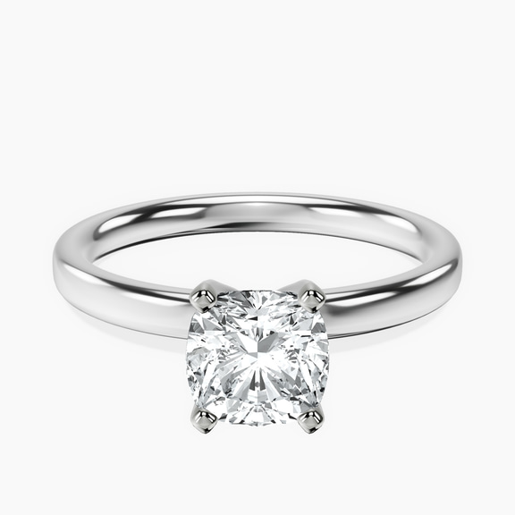 Platinum Four Prong Solitaire 2mm Lab Diamond Ring front image