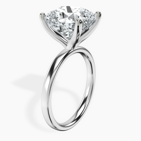 Platinum Four Prong Solitaire 2mm Lab Diamond Ring standing product image one