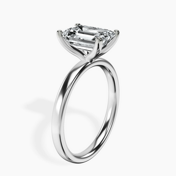 14kt White Gold Four Prong Solitaire 2mm Lab Diamond Ring standing product image one