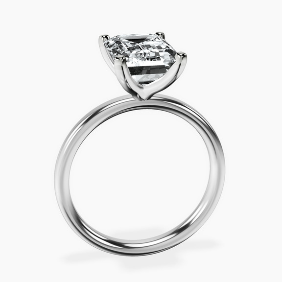 10kt White Gold Four Prong Solitaire 2mm Lab Diamond Ring side right image one