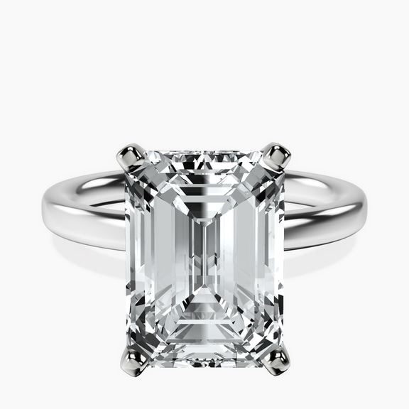 Platinum Four Prong Solitaire 2mm Lab Diamond Ring front image