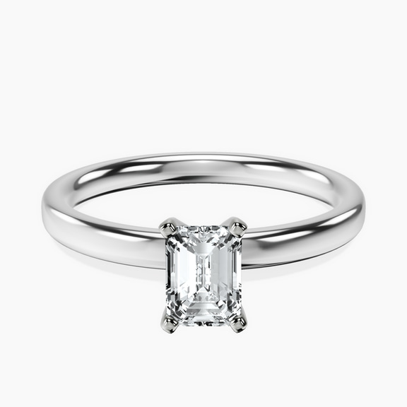 10kt White Gold Four Prong Solitaire 2mm Lab Diamond Ring front image