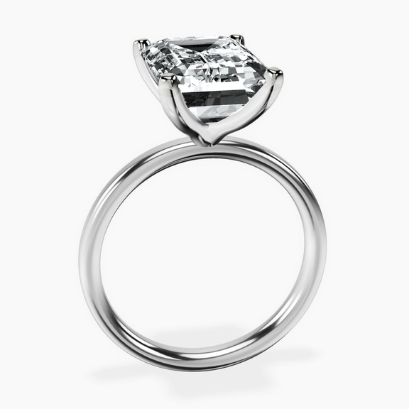 Platinum Four Prong Solitaire 2mm Lab Diamond Ring side right image one