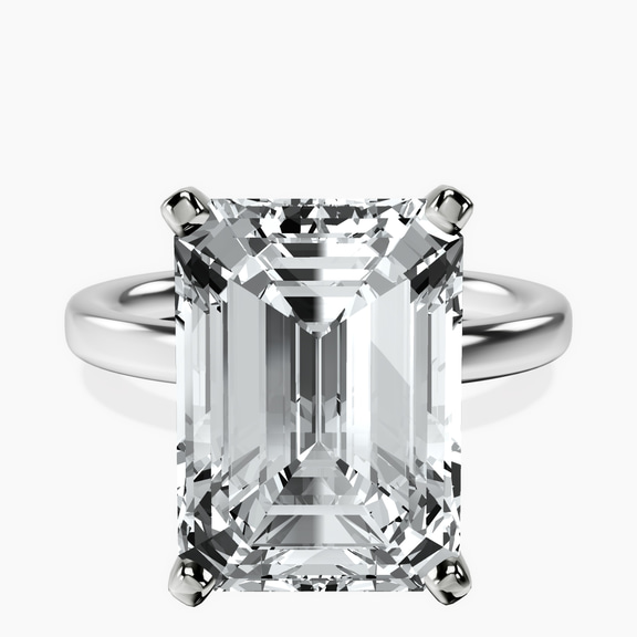 10kt White Gold Four Prong Solitaire 2mm Lab Diamond Ring front image