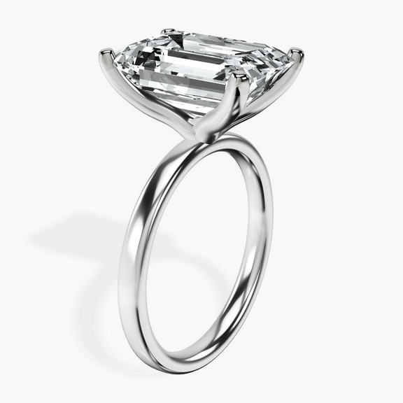10kt White Gold Four Prong Solitaire 2mm Lab Diamond Ring standing product image one