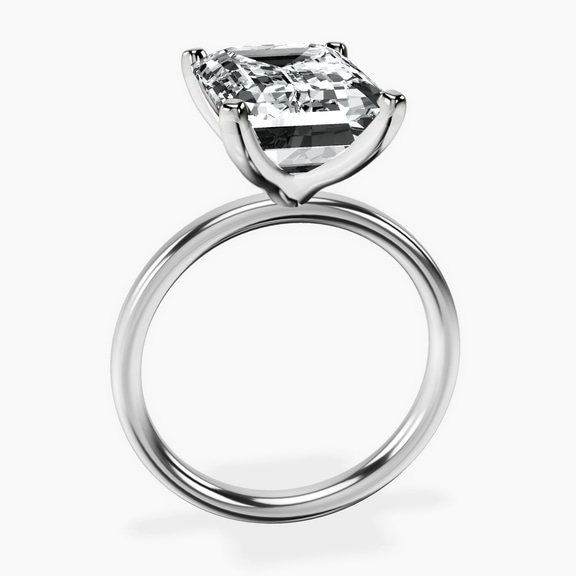 10kt White Gold Four Prong Solitaire 2mm Lab Diamond Ring side right image one