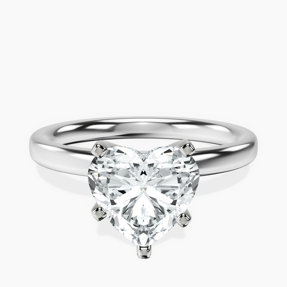 14ct White Gold Four Prong Solitaire 2mm Lab Diamond Ring front image
