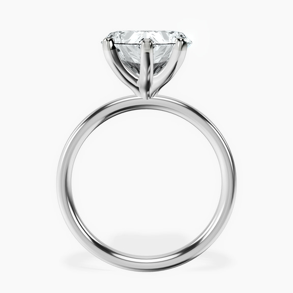 10kt White Gold Four Prong Solitaire 2mm Lab Diamond Ring side right image one