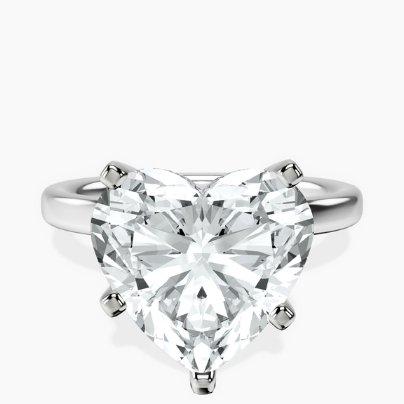 14kt White Gold Four Prong Solitaire 2mm Lab Diamond Ring front image