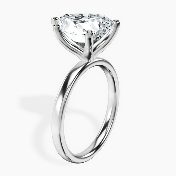 14kt White Gold Four Prong Solitaire 2mm Lab Diamond Ring standing product image one