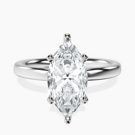 9ct White Gold Four Prong Solitaire 2mm Lab Diamond Ring front image