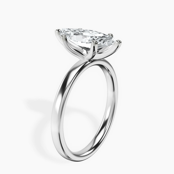 9ct White Gold Four Prong Solitaire 2mm Lab Diamond Ring standing product image one