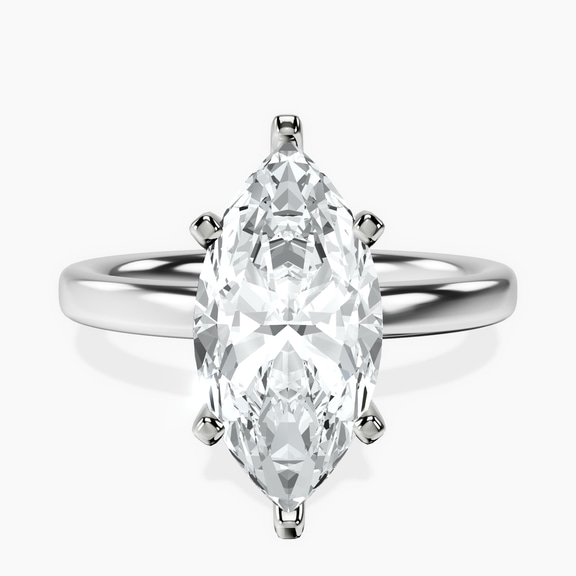 Platinum Four Prong Solitaire 2mm Lab Diamond Ring front image