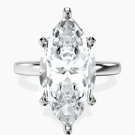 10kt White Gold Four Prong Solitaire 2mm Lab Diamond Ring front image