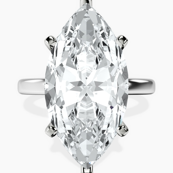 18kt White Gold Four Prong Solitaire 2mm Lab Diamond Ring front image
