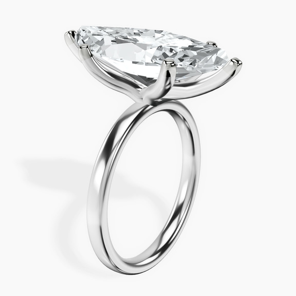 18kt White Gold Four Prong Solitaire 2mm Lab Diamond Ring standing product image one