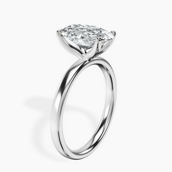 10kt White Gold Four Prong Solitaire 2mm Lab Diamond Ring standing product image one