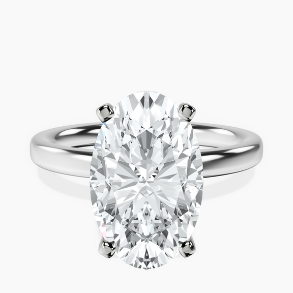Platinum Four Prong Solitaire 2mm Lab Diamond Ring front image