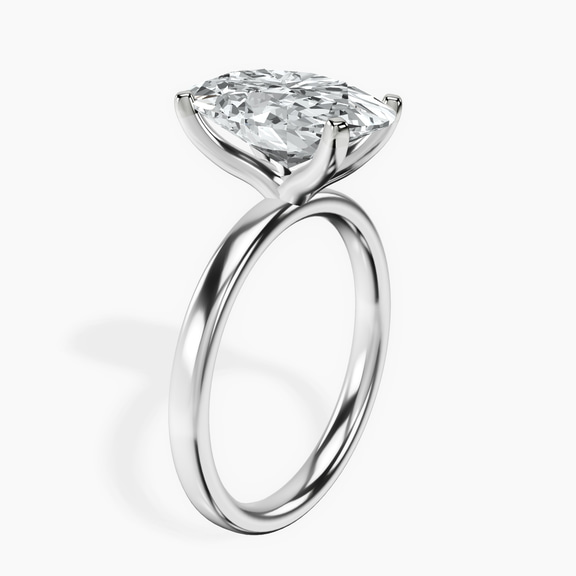 Platinum Four Prong Solitaire 2mm Lab Diamond Ring standing product image one