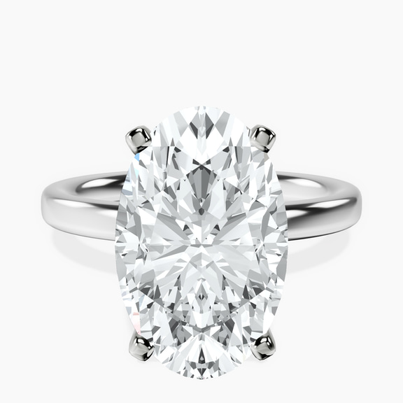 18kt White Gold Four Prong Solitaire 2mm Lab Diamond Ring front image