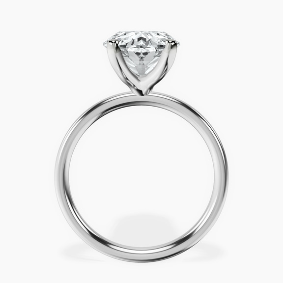 18kt White Gold Four Prong Solitaire 2mm Lab Diamond Ring side right image one