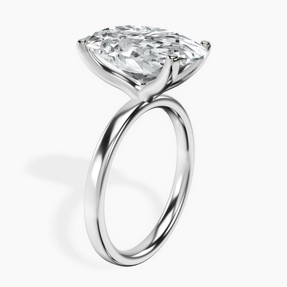 18kt White Gold Four Prong Solitaire 2mm Lab Diamond Ring standing product image one