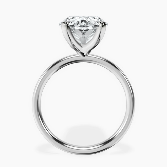 18kt White Gold Four Prong Solitaire 2mm Lab Diamond Ring side right image one