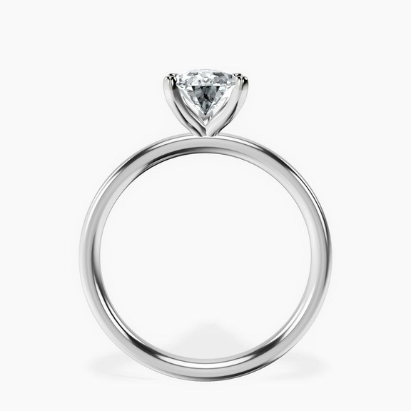 10kt White Gold Four Prong Solitaire 2mm Lab Diamond Ring side right image one