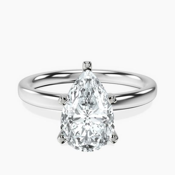 18ct White Gold Four Prong Solitaire 2mm Lab Diamond Ring front image