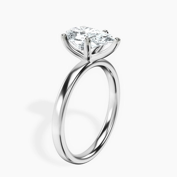 18ct White Gold Four Prong Solitaire 2mm Lab Diamond Ring standing product image one