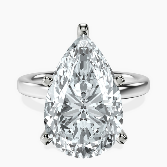 10kt White Gold Four Prong Solitaire 2mm Lab Diamond Ring front image