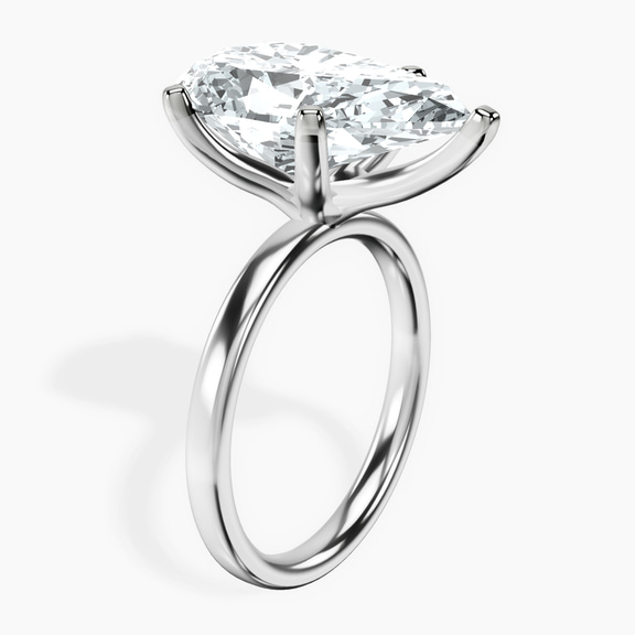 10kt White Gold Four Prong Solitaire 2mm Lab Diamond Ring standing product image one