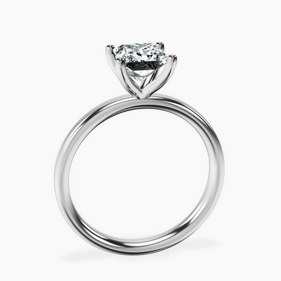 14kt White Gold Four Prong Solitaire 2mm Lab Diamond Ring side right image one