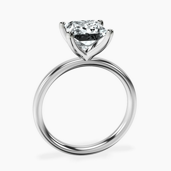 18kt White Gold Four Prong Solitaire 2mm Lab Diamond Ring side right image one