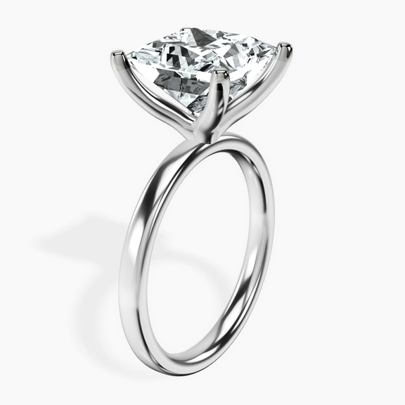 Platinum Four Prong Solitaire 2mm Lab Diamond Ring standing product image one