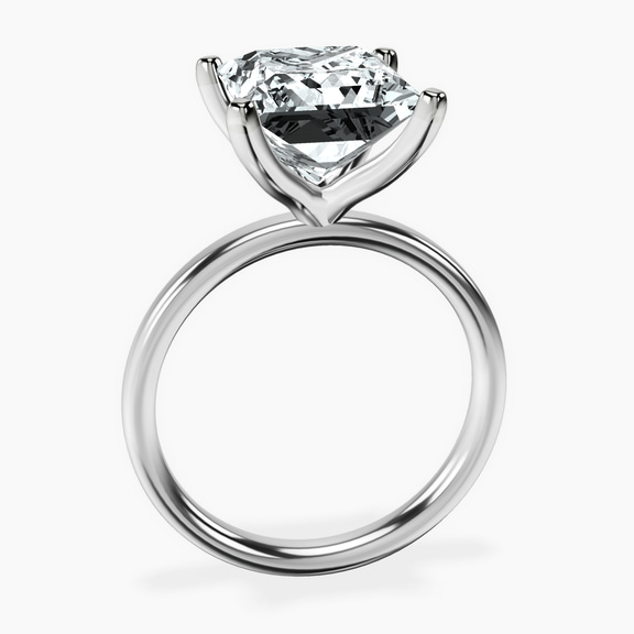 Platinum Four Prong Solitaire 2mm Lab Diamond Ring side right image one
