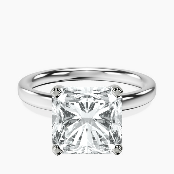 10kt White Gold Four Prong Solitaire 2mm Lab Diamond Ring front image