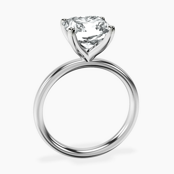10kt White Gold Four Prong Solitaire 2mm Lab Diamond Ring side right image one