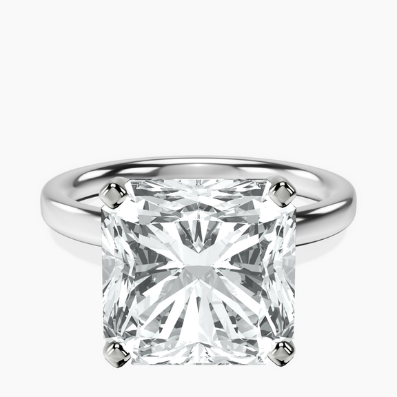 Platinum Four Prong Solitaire 2mm Lab Diamond Ring front image
