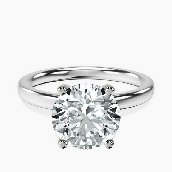 10kt White Gold Four Prong Solitaire 2mm Lab Diamond Ring front image