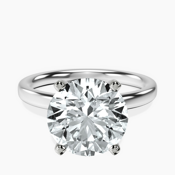 10kt White Gold Four Prong Solitaire 2mm Lab Diamond Ring front image